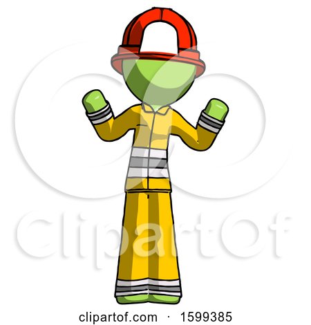 Green Firefighter Fireman Man Shrugging Confused by Leo Blanchette