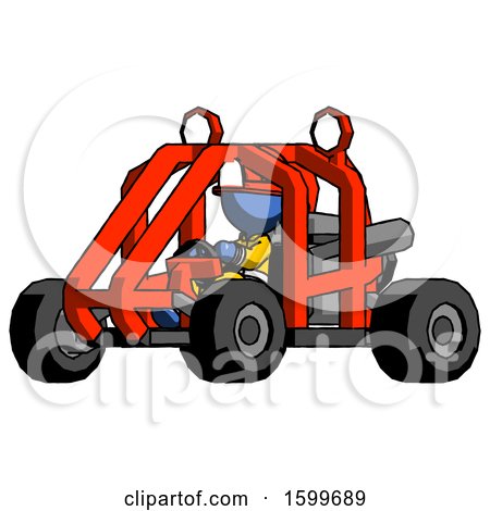 Blue Firefighter Fireman Man Riding Sports Buggy Side Angle View by Leo Blanchette