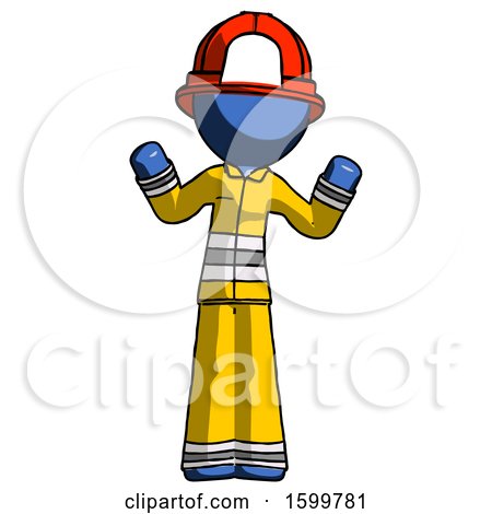 Blue Firefighter Fireman Man Shrugging Confused by Leo Blanchette