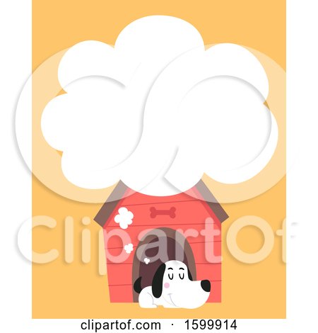 Clipart of a Dog Dreaming in His House - Royalty Free Vector Illustration by BNP Design Studio