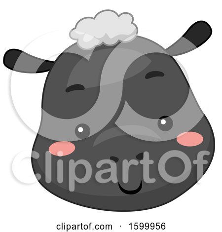 Clipart of a Cute Sheep Face - Royalty Free Vector Illustration by BNP Design Studio