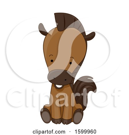 Clipart of a Cute Horse Sitting - Royalty Free Vector Illustration by BNP Design Studio