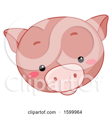 Clipart of a Cute Pig Face - Royalty Free Vector Illustration by BNP Design Studio