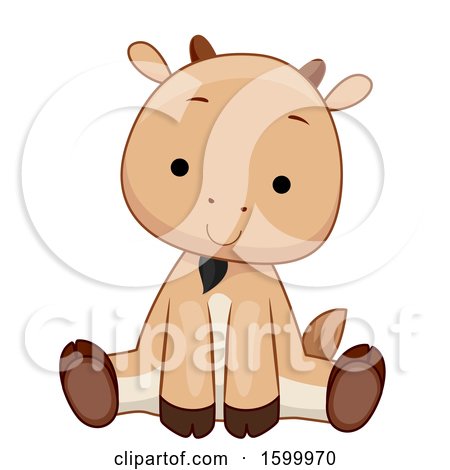 Clipart of a Cute Goat Sitting - Royalty Free Vector Illustration by BNP Design Studio