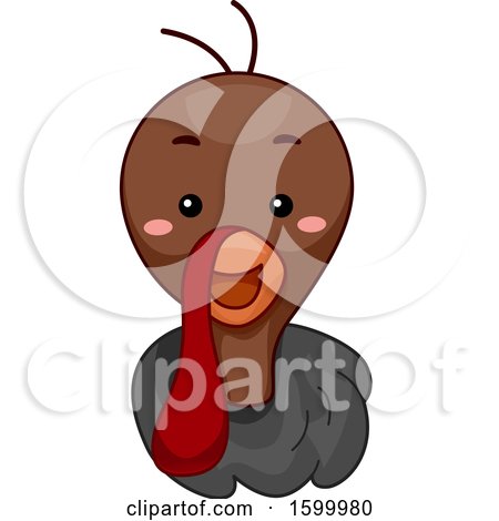 Clipart of a Turkey Bird Face - Royalty Free Vector Illustration by BNP Design Studio