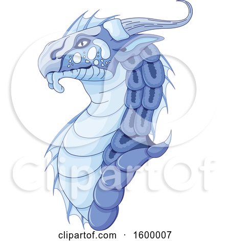 Clipart of a Blue Dragon Head - Royalty Free Vector Illustration by Pushkin
