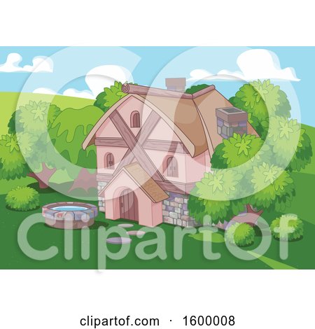 Clipart of a Cottage House - Royalty Free Vector Illustration by Pushkin