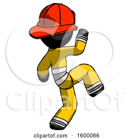 Black Firefighter Fireman Man Kick Pose Start by Leo Blanchette