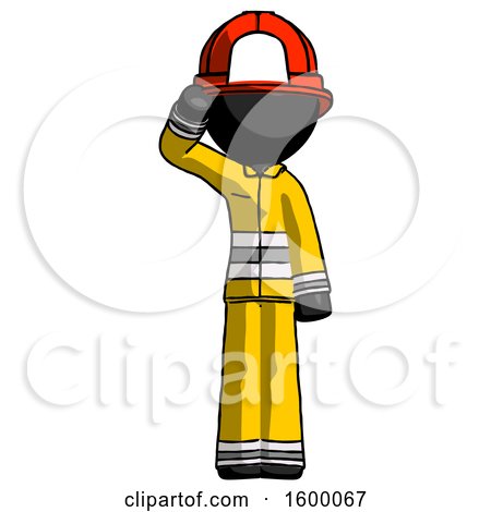 Black Firefighter Fireman Man Soldier Salute Pose by Leo Blanchette