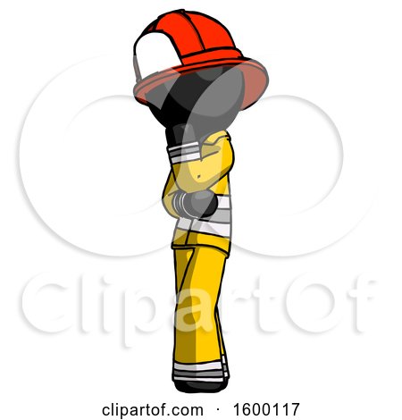 Black Firefighter Fireman Man Thinking, Wondering, or Pondering by Leo Blanchette