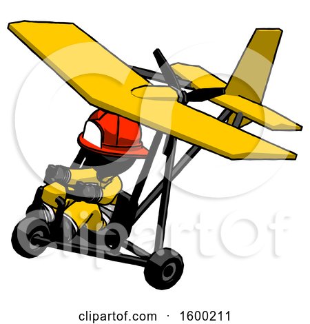 Black Firefighter Fireman Man in Ultralight Aircraft Top Side View by Leo Blanchette