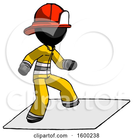 Black Firefighter Fireman Man on Postage Envelope Surfing by Leo Blanchette