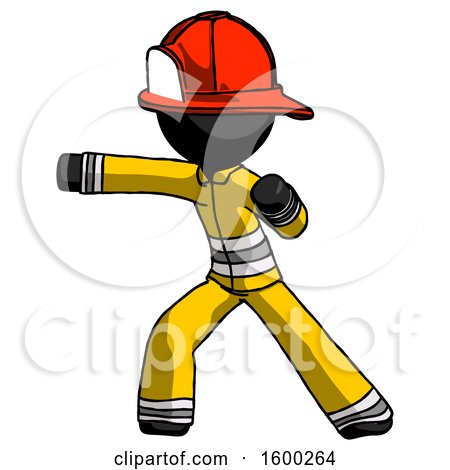 Black Firefighter Fireman Man Martial Arts Punch Left by Leo Blanchette