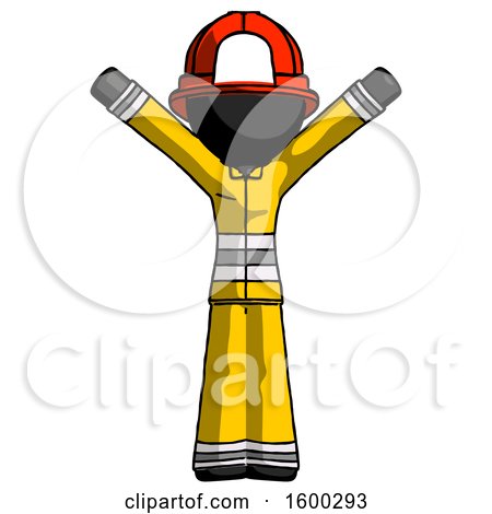 Black Firefighter Fireman Man with Arms out Joyfully by Leo Blanchette
