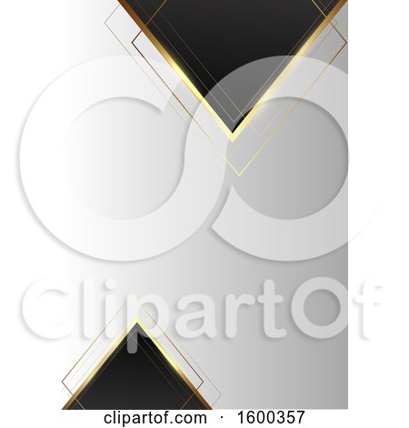 Clipart of a Black Gray and Gold Diamond Geometric Background - Royalty Free Vector Illustration by KJ Pargeter