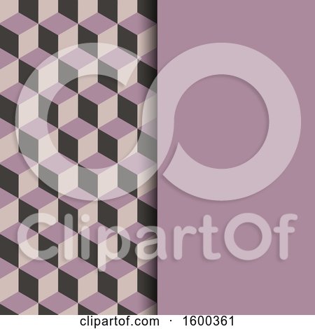 Clipart of a Purple Isometric Geometric Background - Royalty Free Vector Illustration by KJ Pargeter
