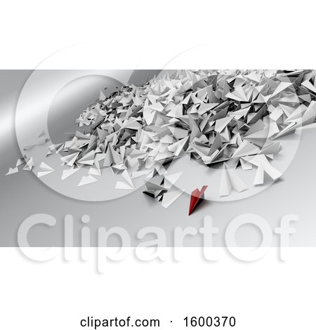 Clipart of a Background of 3d Social Media Paper Planes - Royalty Free Illustration by KJ Pargeter