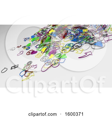 Clipart of a Background of 3d Social Media Metal Items - Royalty Free Illustration by KJ Pargeter