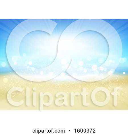 Clipart of a Sunny Beach with Flares - Royalty Free Vector Illustration by KJ Pargeter