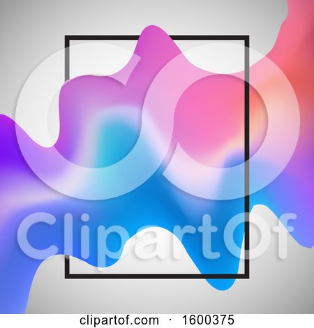 Clipart of a Colorful Fluid Wave and Frame - Royalty Free Vector Illustration by KJ Pargeter
