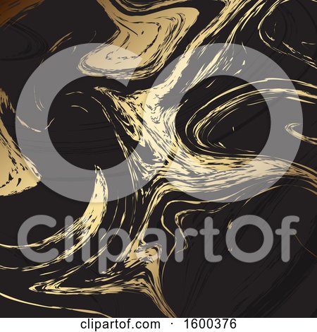 Clipart of a Gold and Black Marble Background - Royalty Free Vector Illustration by KJ Pargeter