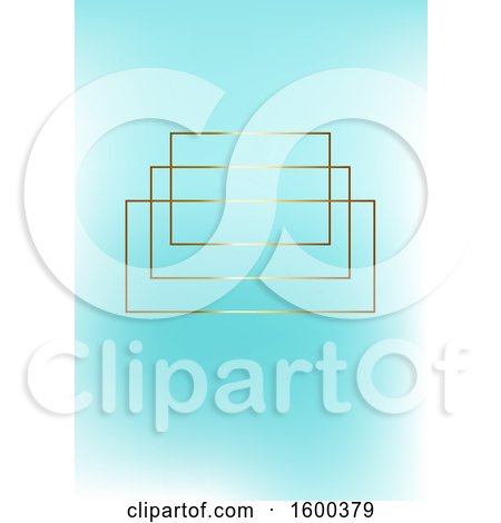Clipart of a Gradient Background with Gold Rectangles - Royalty Free Vector Illustration by KJ Pargeter