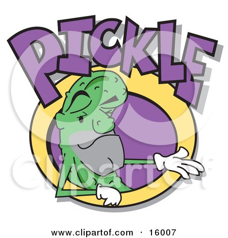 Pickle Character Wearing Gloves Clipart Illustration by Andy Nortnik