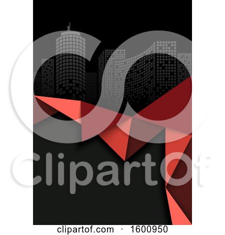 Clipart of a Red and Black Urban Background - Royalty Free Vector Illustration by dero