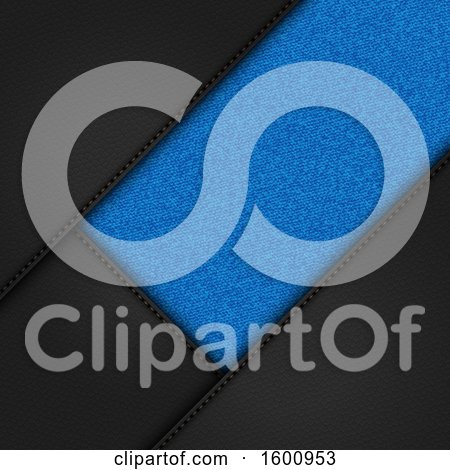 Clipart of a 3d Black Leather and Blue Denim Background - Royalty Free Vector Illustration by elaineitalia
