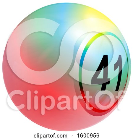 Clipart of a 3d Colorful Bingo or Lottery Ball - Royalty Free Vector Illustration by elaineitalia