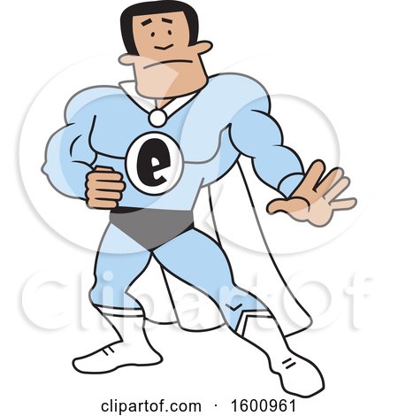 Clipart of a Cartoon Black Male Captain Environment Super Hero - Royalty Free Vector Illustration by Johnny Sajem