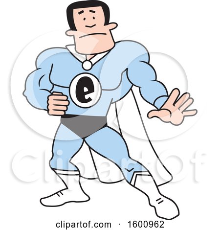 Clipart of a Cartoon White Male Captain Environment Super Hero - Royalty Free Vector Illustration by Johnny Sajem