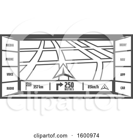 Clipart of a Gps Screen - Royalty Free Vector Illustration by Vector Tradition SM