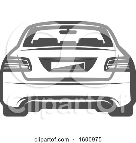 Clipart of a Rear View of a Car - Royalty Free Vector Illustration by Vector Tradition SM