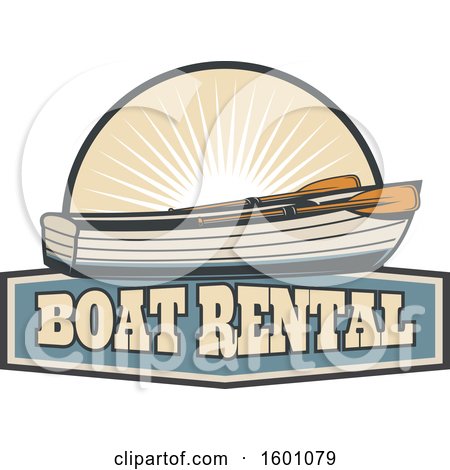 Clipart of a Boat and Sunshine over Text - Royalty Free Vector Illustration by Vector Tradition SM