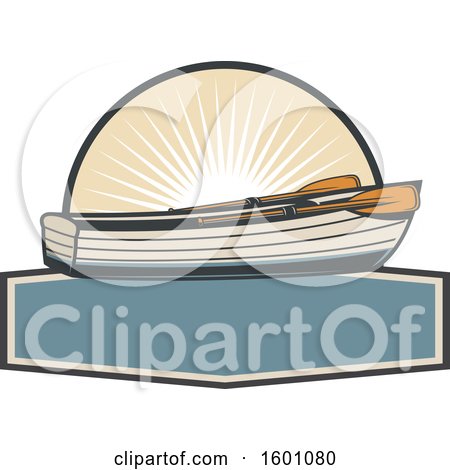 Clipart of a Boat and Sunshine - Royalty Free Vector Illustration by Vector Tradition SM