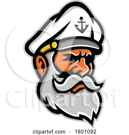 Clipart of a Bearded Senior Sea Captain - Royalty Free Vector Illustration by patrimonio