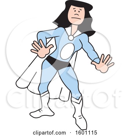 Clipart of a Cartoon White Female Super Hero - Royalty Free Vector Illustration by Johnny Sajem