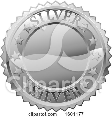 Clipart of a Silver Medal - Royalty Free Vector Illustration by AtStockIllustration