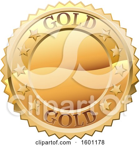Clipart of a Gold Medal - Royalty Free Vector Illustration by AtStockIllustration