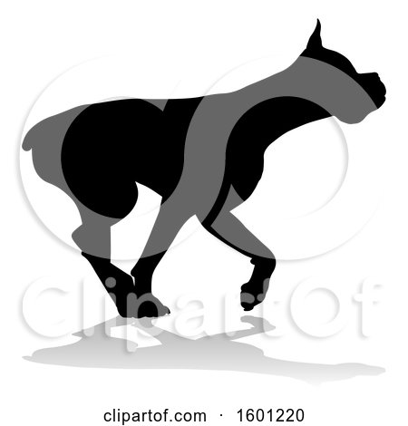 Clipart of a Silhouetted Boxer Dog - Royalty Free Vector Illustration by AtStockIllustration