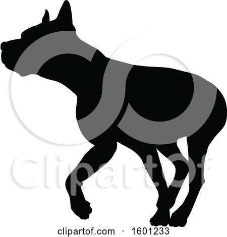 Clipart of a Silhouetted Great Dane Dog - Royalty Free Vector Illustration by AtStockIllustration