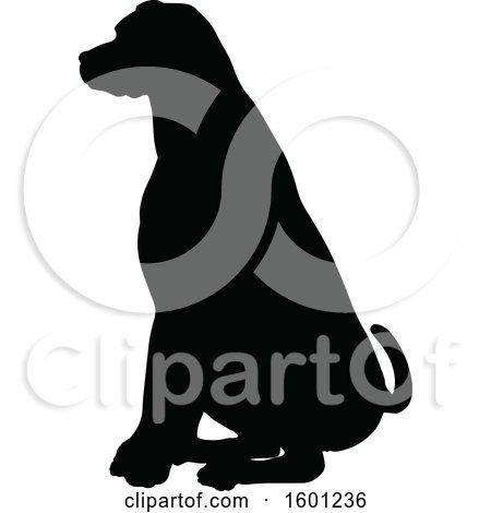 Clipart of a Silhouetted Dog - Royalty Free Vector Illustration by AtStockIllustration