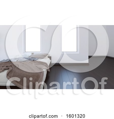 Clipart of a 3d Bedroom Interior - Royalty Free Illustration by KJ Pargeter
