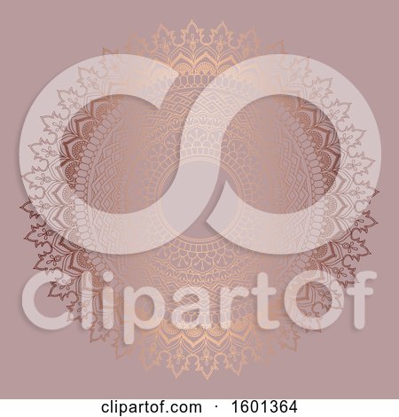 Clipart of a Rose Gold Mandala - Royalty Free Vector Illustration by KJ Pargeter