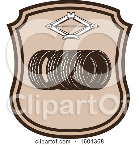 Clipart of a Car Tire Shop Design - Royalty Free Vector Illustration by Vector Tradition SM