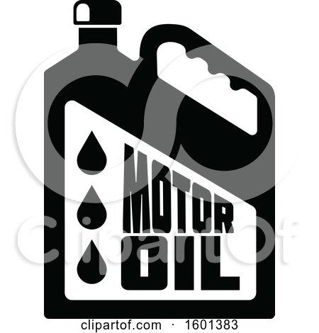 Clipart of a Black and White Jug of Motor Oil - Royalty Free Vector Illustration by Vector Tradition SM