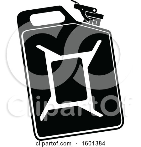 Clipart of a Black and White Gas Can - Royalty Free Vector Illustration by Vector Tradition SM