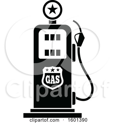 Clipart of a Black and White Gas Pump - Royalty Free Vector Illustration by Vector Tradition SM