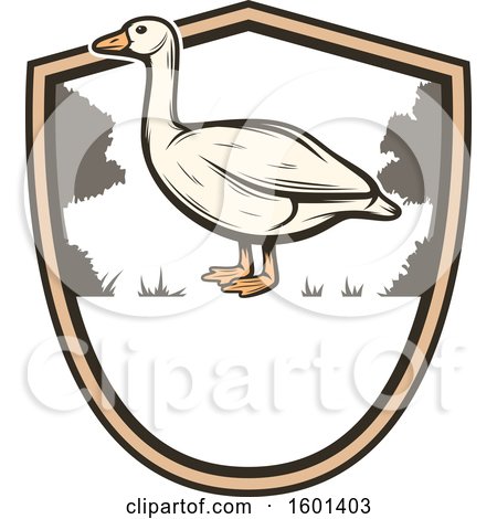 Clipart of a Hunting Shield Design with a Goose - Royalty Free Vector Illustration by Vector Tradition SM